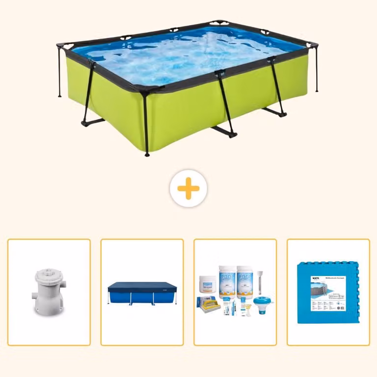 Piscina fuori terra rettangolare - 220x150x65 cm - 5 pezzi - Modello SCB2