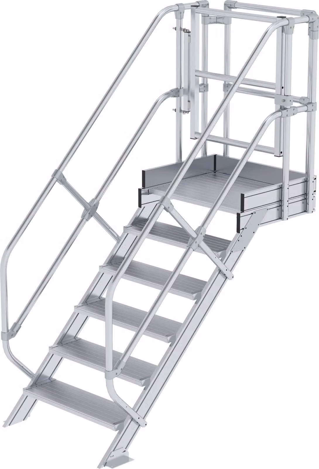 Modulo scala MUNK 1250 mm piattaforma bordo superiore alluminio nervato 6 gradini
