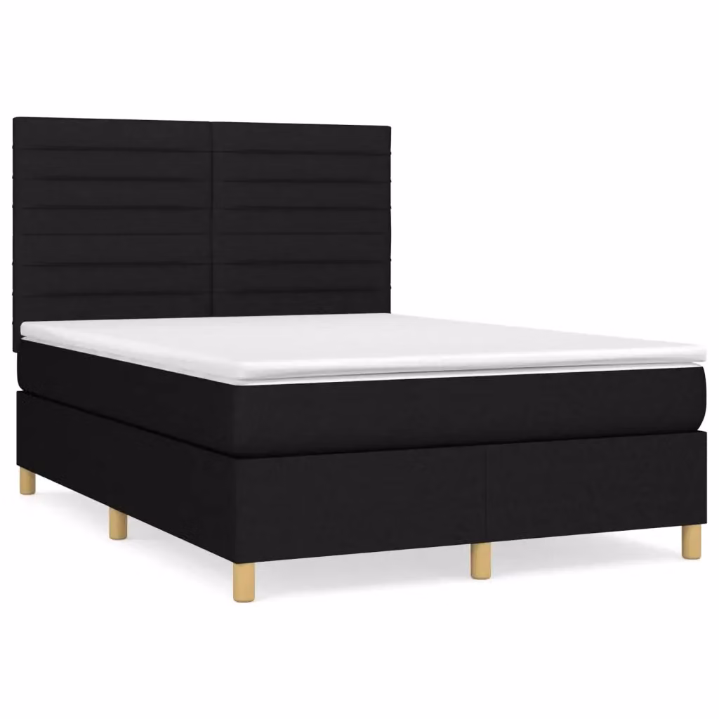 Letto Ibrido con Giroletto a Molle e Materasso vidaXL, Colore Nero e Bianco, L/P/H: 140 x 190 x 128 cm – 2