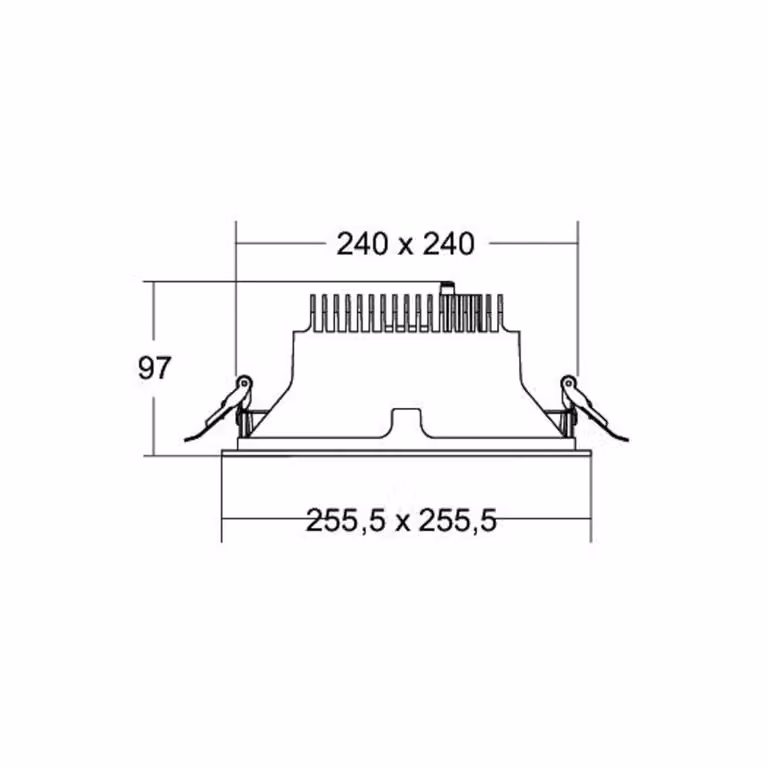 BRUMBERG Apollo Mega, sfaccettato, angolare, 3.000 K, bianco Mega, Bianco / Opale, Soggiorno / Sala da pranzo, Alluminio, Moderno, Downlight