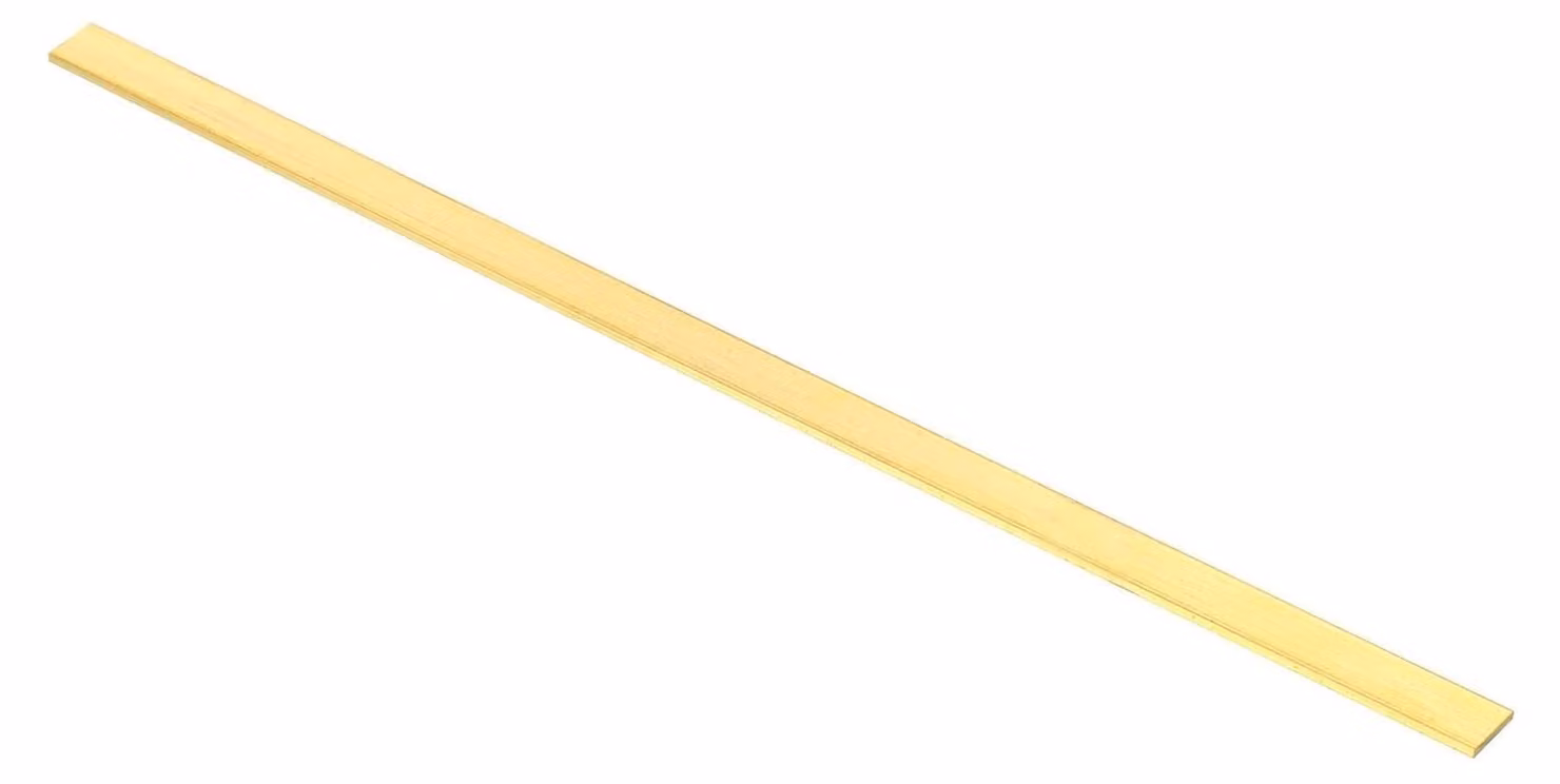 Barra piatta in ottone, H59, 0,3 m x 2 mm x 2 mm, massiccia