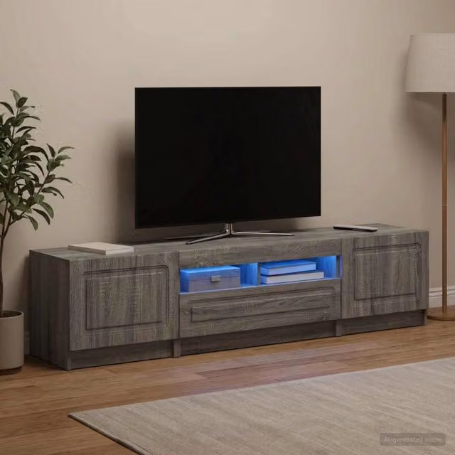 Mobile TV LED UTRECHT 3 pz Sonoma grigio Legno ingegnerizzato 3417010