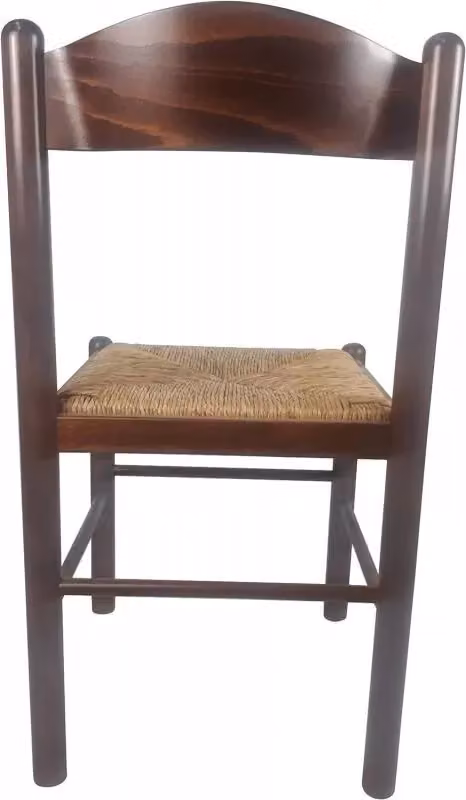 Set di 2 sedie in stile arte povera Mobili 2G in legno di faggio color noce con seduta in paglia L: 43 cm, P: 43 cm, H: 83 cm – 3