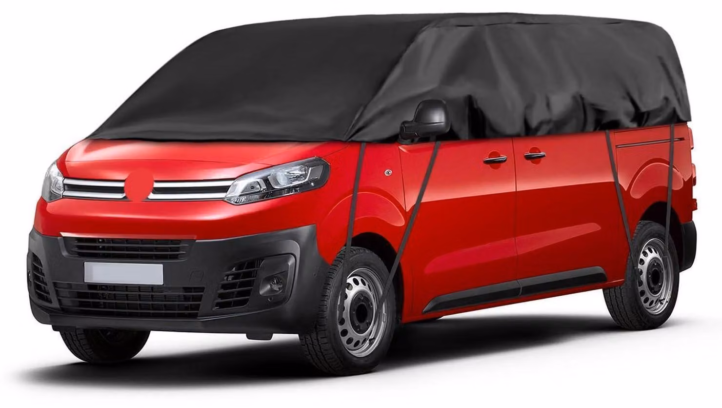 Copertura impermeabile per auto, adatta a Citroen Jumpy (modello corto) dal 2016 al 2025, tipo "mezza garage", resistente ai raggi UV, colore nero