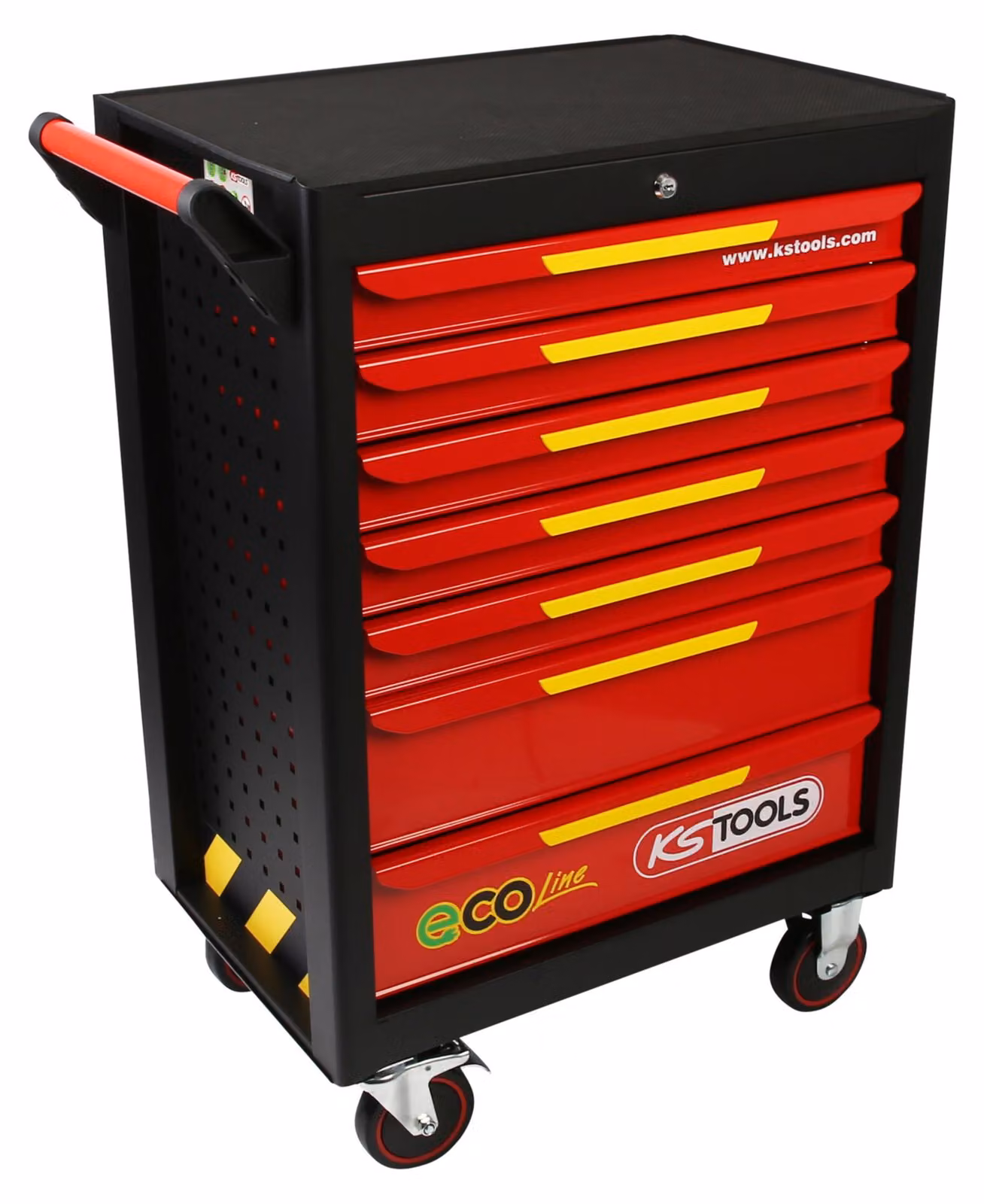 KS TOOLS ECOline NERO/ROSSO/GIALLO Carrello da officina con 7 cassetti - 897.1007
