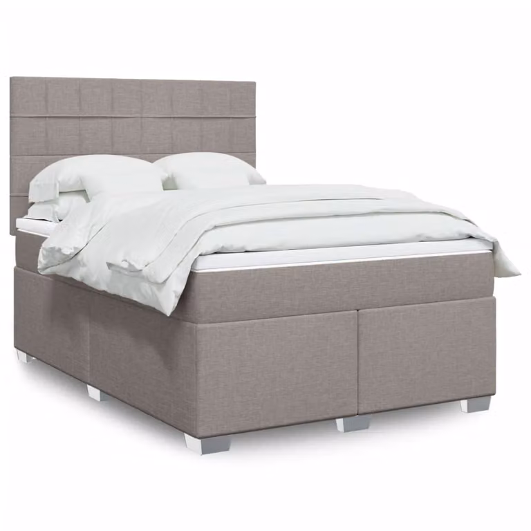 Maison Exclusive - Letto boxspring con materasso Taupe 160x200 cm Tessuto