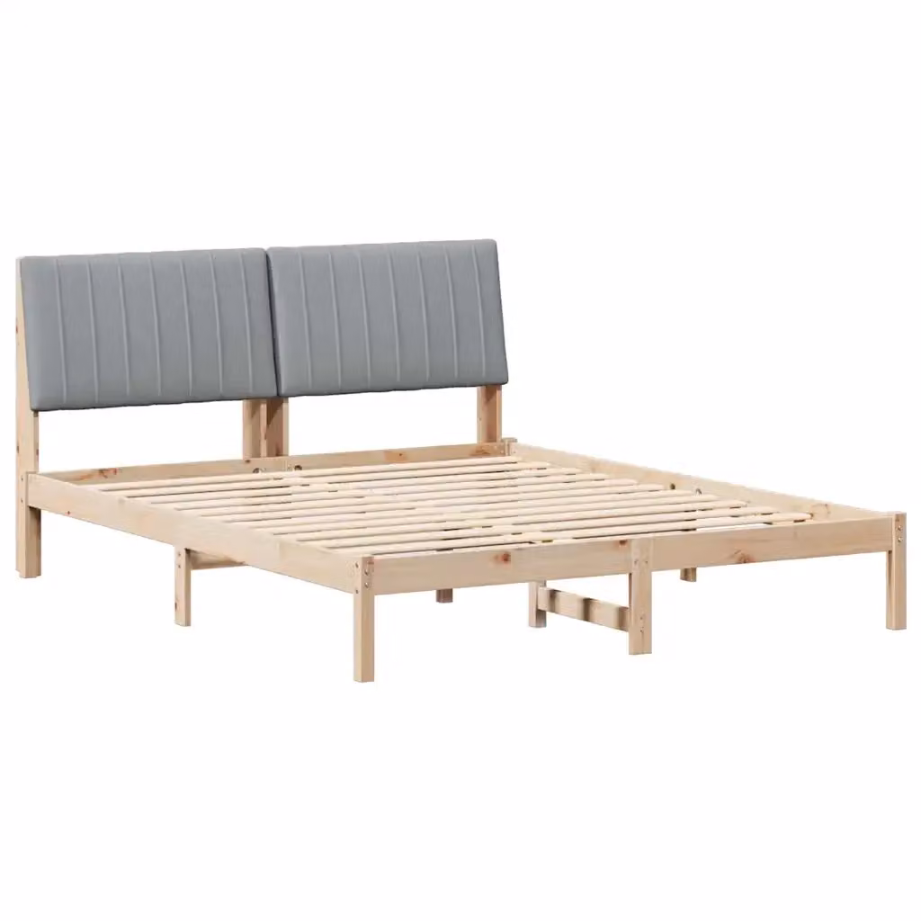 Struttura del letto moderna vidaXL in pino massello marrone L 150 cm x P 200 cm – 2