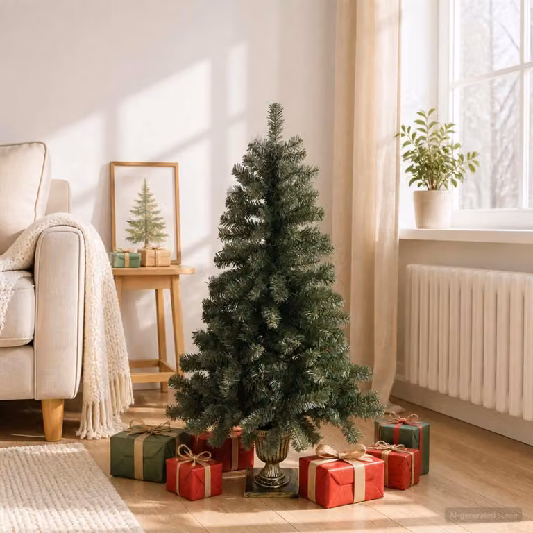 Albero di Natale in miniatura, 120 cm, PVC, colore verde