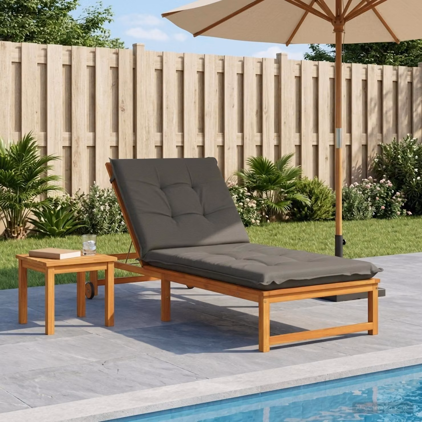 vidaXL Cuscino per Lettino GEMERT 100% Poliestere Grigio