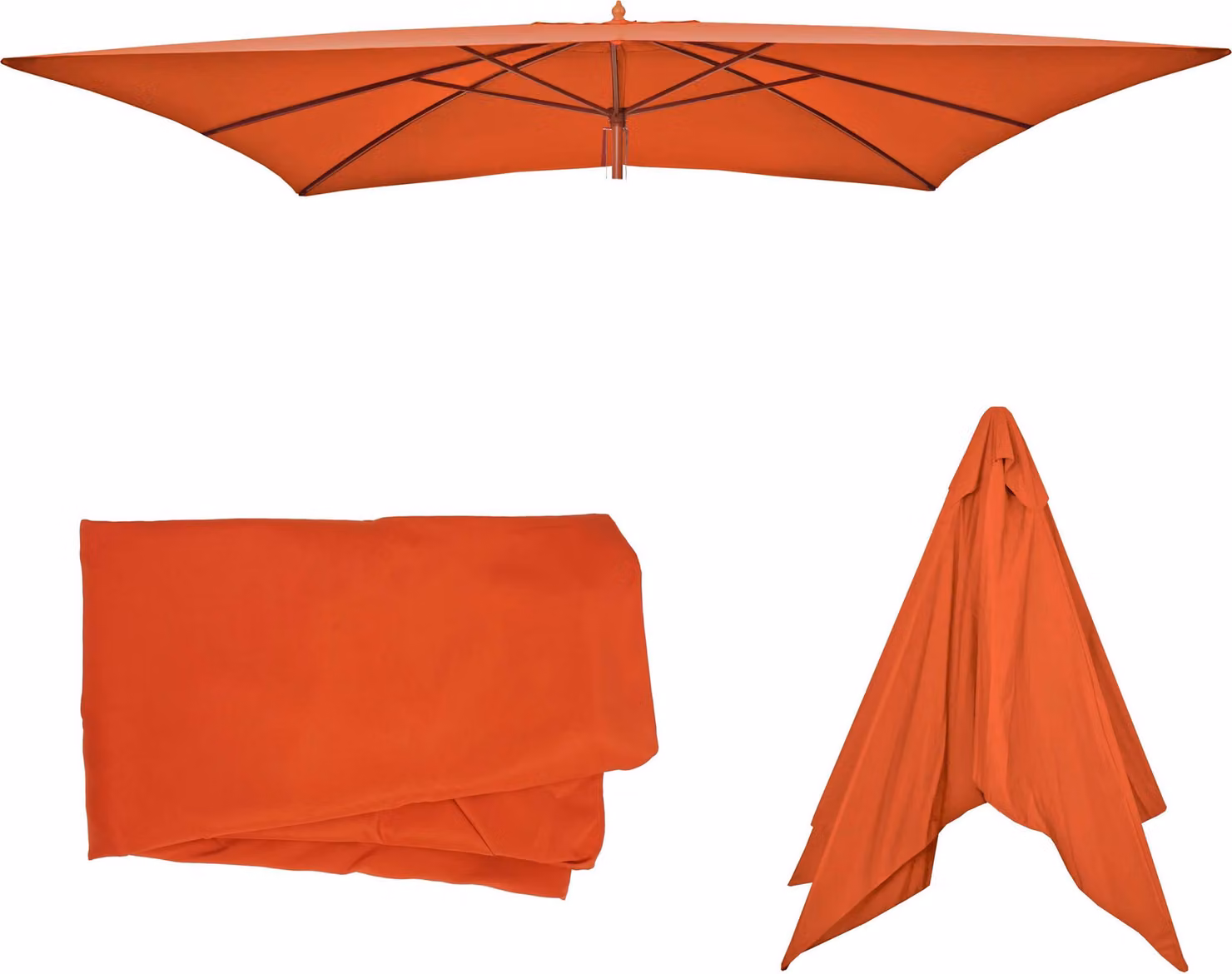 Copertura di ricambio per ombrellone Florida 3x4m, copertura di ricambio per ombrellone, poliestere ~ terracotta