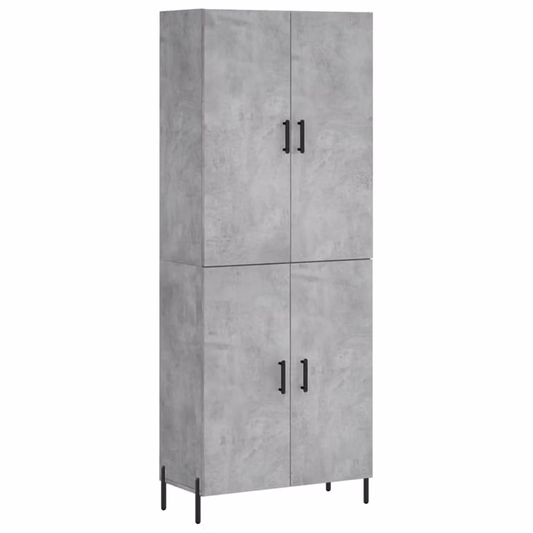 Credenza Grigio Cemento 69,5x34x180 cm in Legno Multistrato