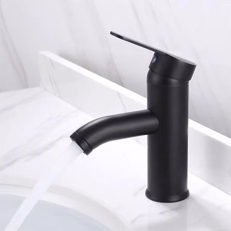 Solidchoice - Miscelatore in acciaio inossidabile con beccuccio curvo, ideale per bagno e cucina