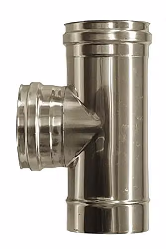 Canna fumaria parete doppia coibentata inox raccordo t 90 dn 250/300