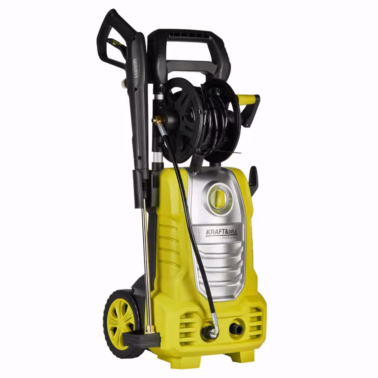 KRAFT&DELE | Idropulitrice, con pompa di aspirazione da 280 bar, 3000W, portata di 492 l/h, tubo flessibile ad alta pressione da 12 m, accessori inclusi - lancia schiuma, 4 ugelli, ugello turbo