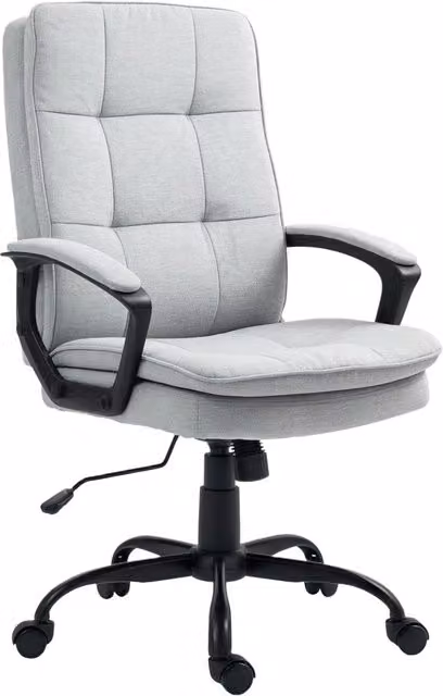 Sedia da Ufficio Ergonomica Giordanoshop Grigia con Braccioli e Ruote L/P/H: 63 x 70 x 102-112 cm