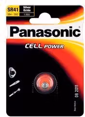 Batteria a bottone Panasonic Ossido argento 384 392 SR 41EL 1B