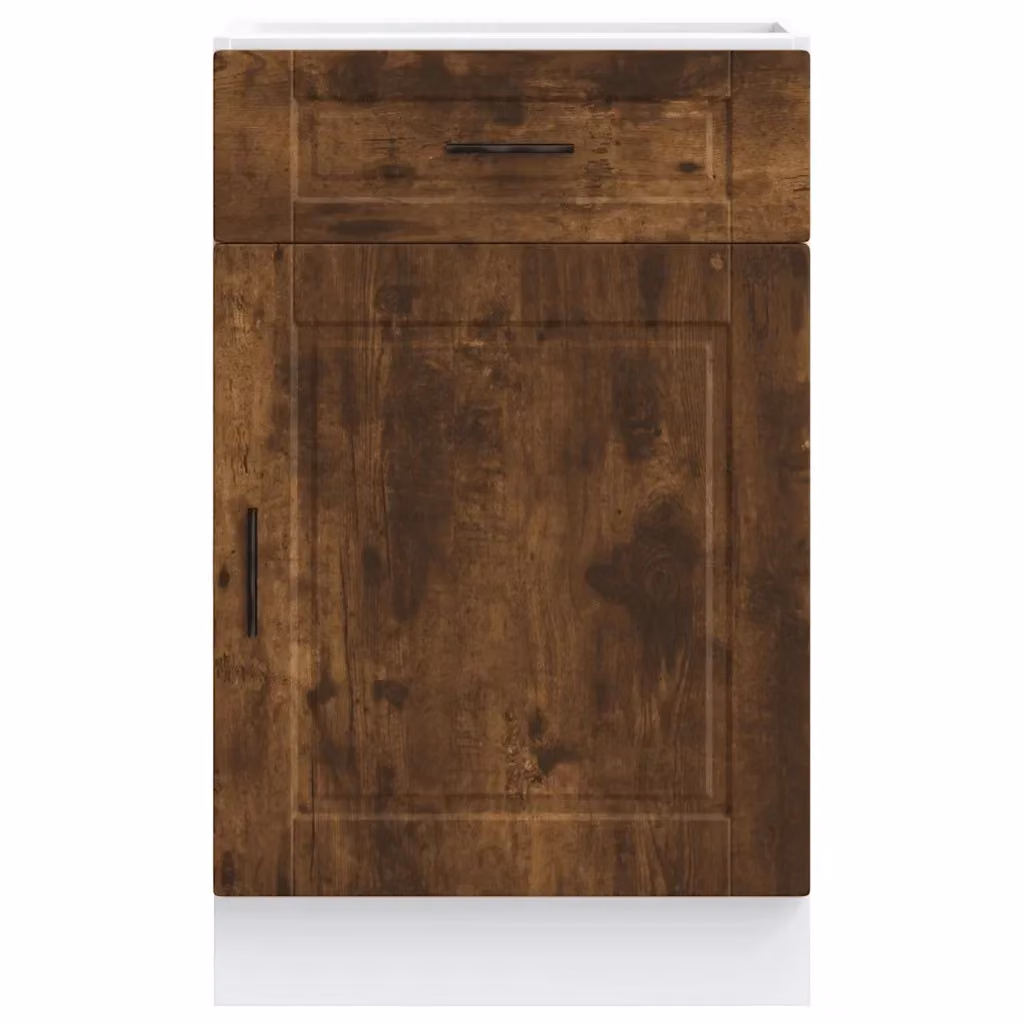 Mobile da cucina moderno HELLOSHOP26 in legno composito marrone con ante e cassetti L/P/H: 50 x 46 x 81,5 cm – 2