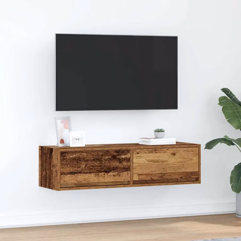 Mobile TV vidaXL in legno marrone, stile moderno, L 100 x P 31 x H 25,5 cm