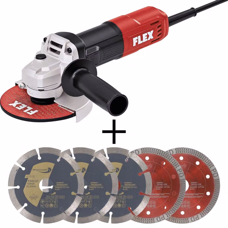 Set di smerigliatrici angolari FLEX per il taglio – Flex L850 con dischi diamantati per