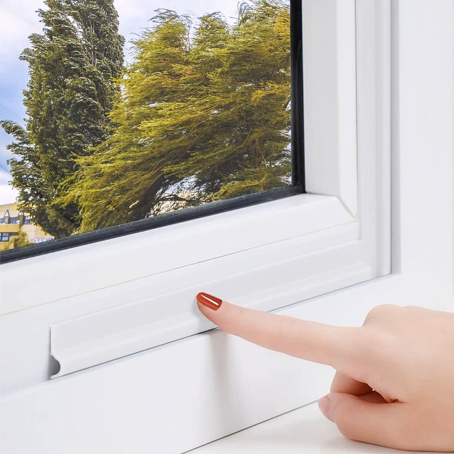Guarnizione a T per finestre - 10 metri - Isolamento acustico - Autoadesiva - Impermeabile - SchiumaPoliuretanodi alta qualità - Facile da installare - Raschietto per guarnizioni