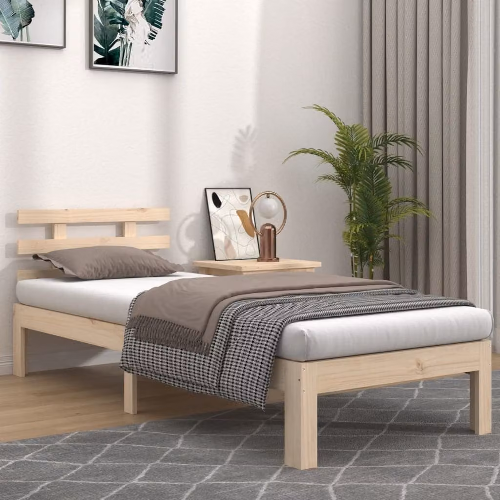 The Living Store Letto in legno massiccio 100x200 cm
