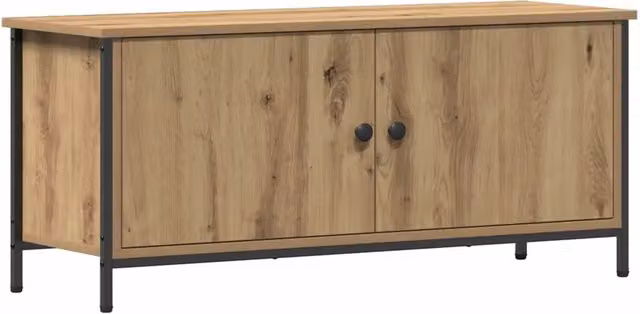 Mobile TV rettangolare moderno con vano contenitore 100 x 35 x 45 cm elegante finitura in legno composito beige 02_0052431