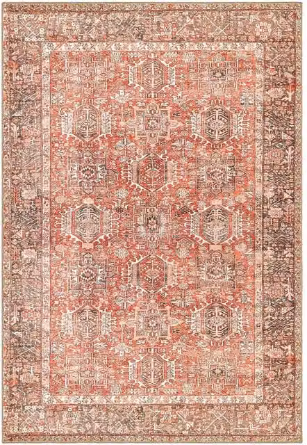 Tappeto Oriental Babilonia Pierre Tappeti Rosso con disegno persiano classico in stile vintage, lavabile, L: 160 cm x P: 230 cm