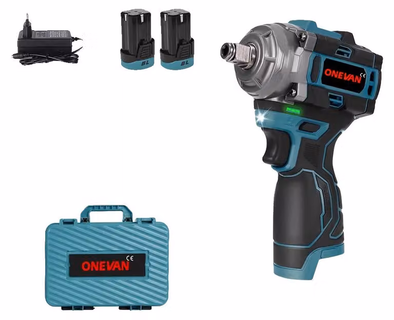 Avvitatore a impulsi, coppia elevata, motore brushless, set di 2 batterie, omologazione UE