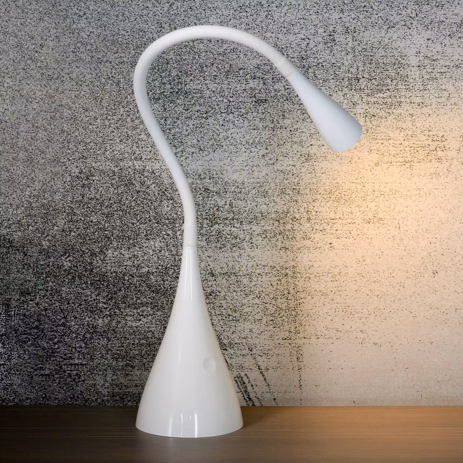 Lucide Lampada da scrivania Zozy, dimmerabile, Bianco / Opale, Studio / Ufficio, Plastica, Moderno, Lampada da tavolo LED