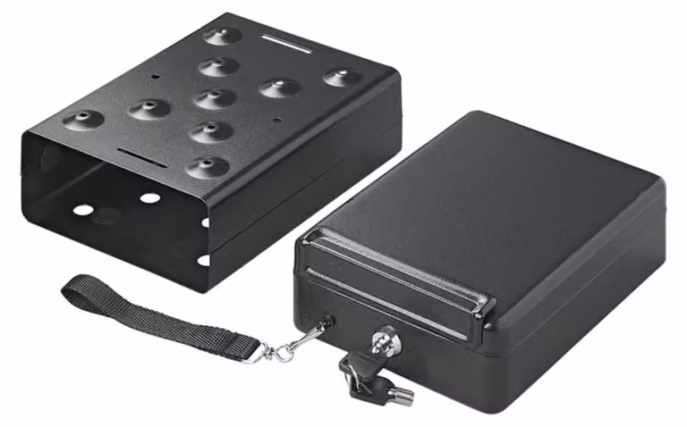 Cassaforte in acciaio per chiavi - Dimensioni 225x165x85 mm - Peso: 4,43 kg - Montaggio a pavimento - Cassaforte portatile per sicurezza