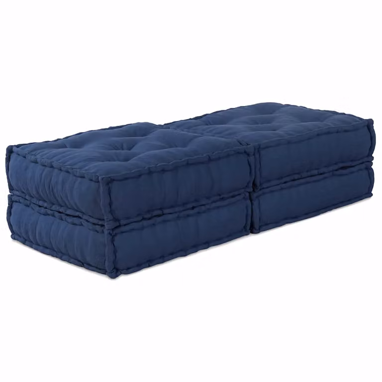 Set di 2 unità di divano modulare vidaXL in tessuto blu, design moderno per soggiorno o terrazza, L 140 x P 70 x H 36 cm