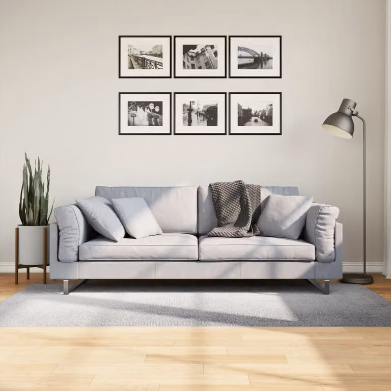 vidaXL Tappeto IZA a Pelo Corto in Poliestere con Design Scandinavo Geometrico Grigio L: 200 cm, P: 100 cm