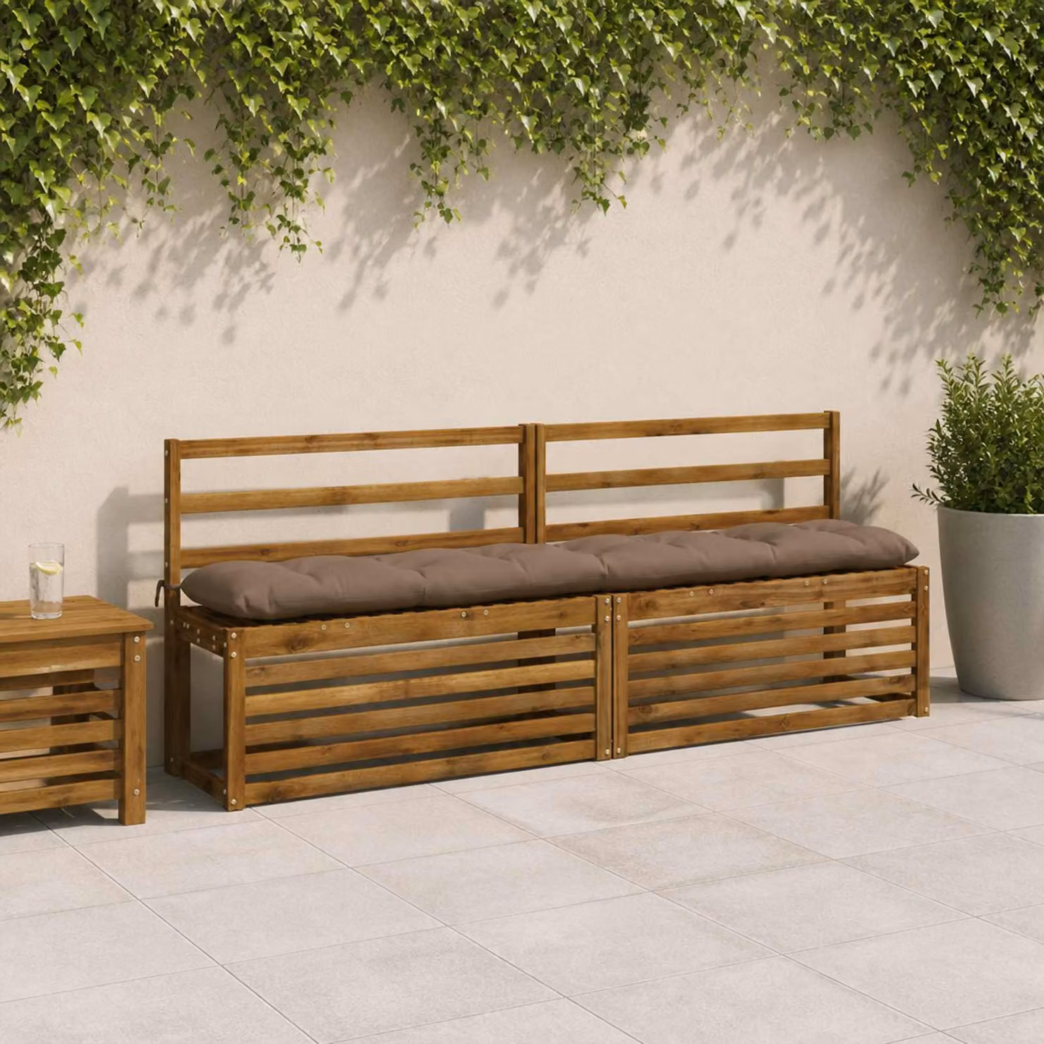 vidaXL Cuscini per Panchina VIANEN 2 pz 100% Poliestere Tortora