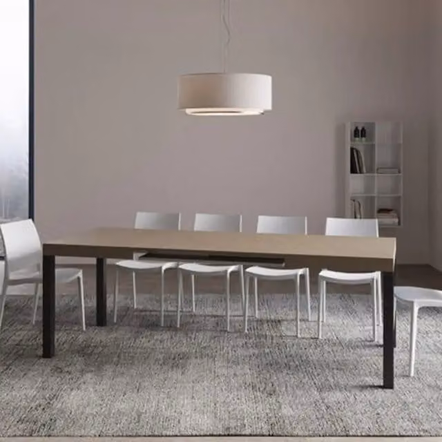 Tavolo allungabile rettangolare Itamoby Everyday con piano beige e gambe antracite, L: 140-400 cm, P: 90 cm