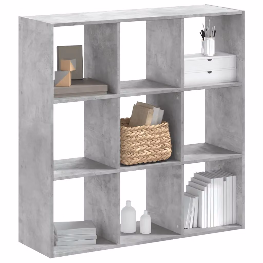 Libreria moderna vidaXL in legno e MDF Grigio, da appendere al muro, L 102 cm x P 32 cm x H 102 cm