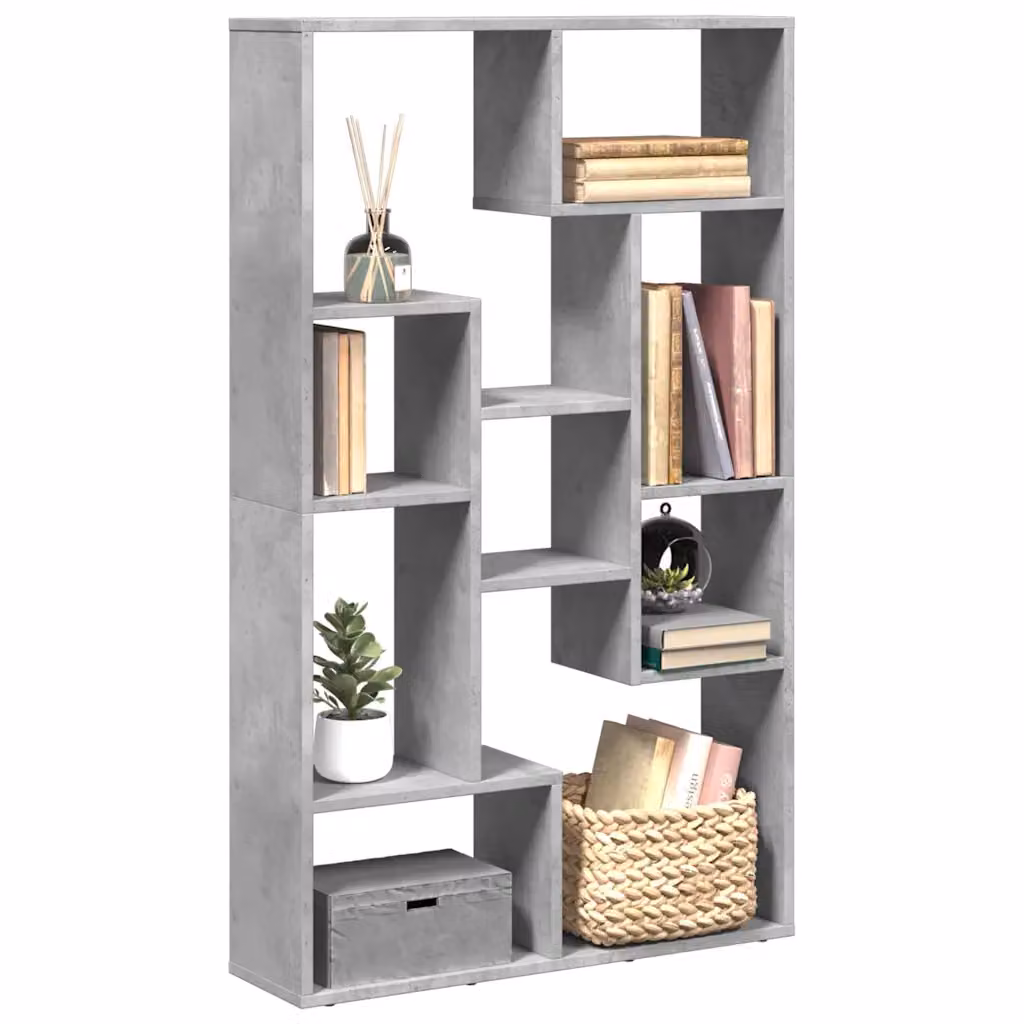 Libreria moderna vidaXL in MDF Grigio Cemento, L 72 cm x P 20 cm x H 120,5 cm