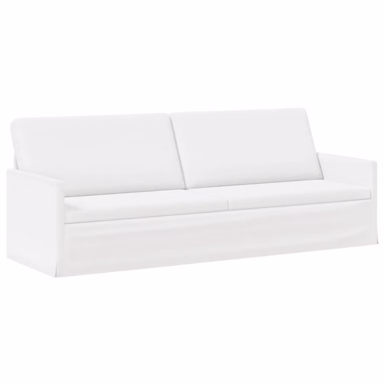Divano a 3 posti vidaXL in tessuto bianco con struttura in metallo per il tuo soggiorno L/P/H: 220 x 81 x 82 cm
