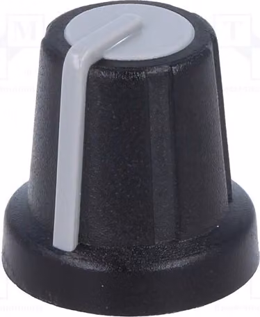 2 manopole rotanti, diametro albero: 6 mm, diametro totale: 16x16 mm, colore nero, mini, pressate, modello GMN-2GY, per applicazioni D