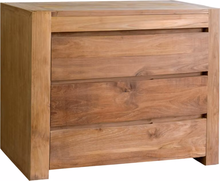 Mobile contenitore laterale in teak, modello Halland, 120x90 cm, in legno massello, resistente agli agenti atmosferici