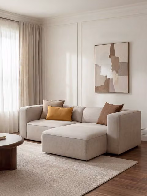 Divano con chaise longue reversibile Fremont Kenay Home colore beige L 250 cm