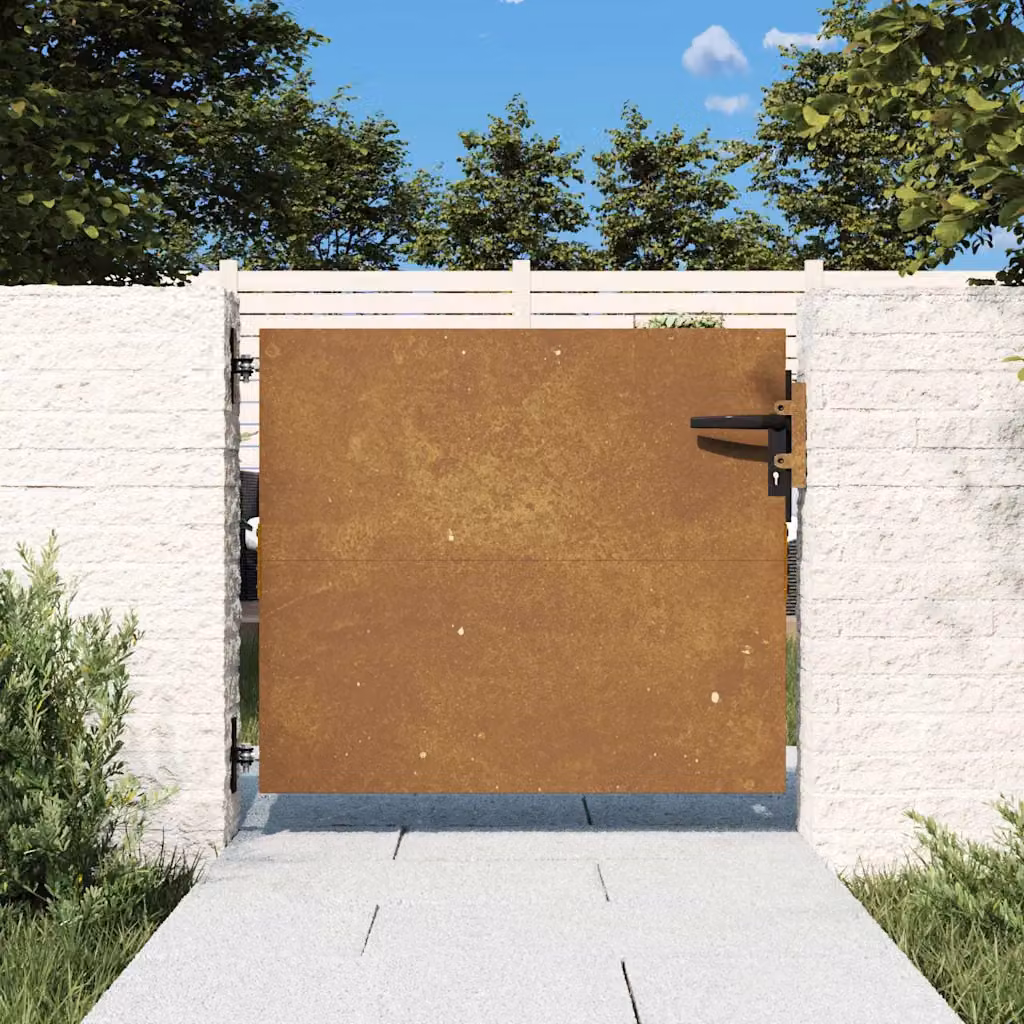 Cancello da giardino vidaXL in acciaio Corten marrone con design quadrato L: 85 cm, H: 100 cm