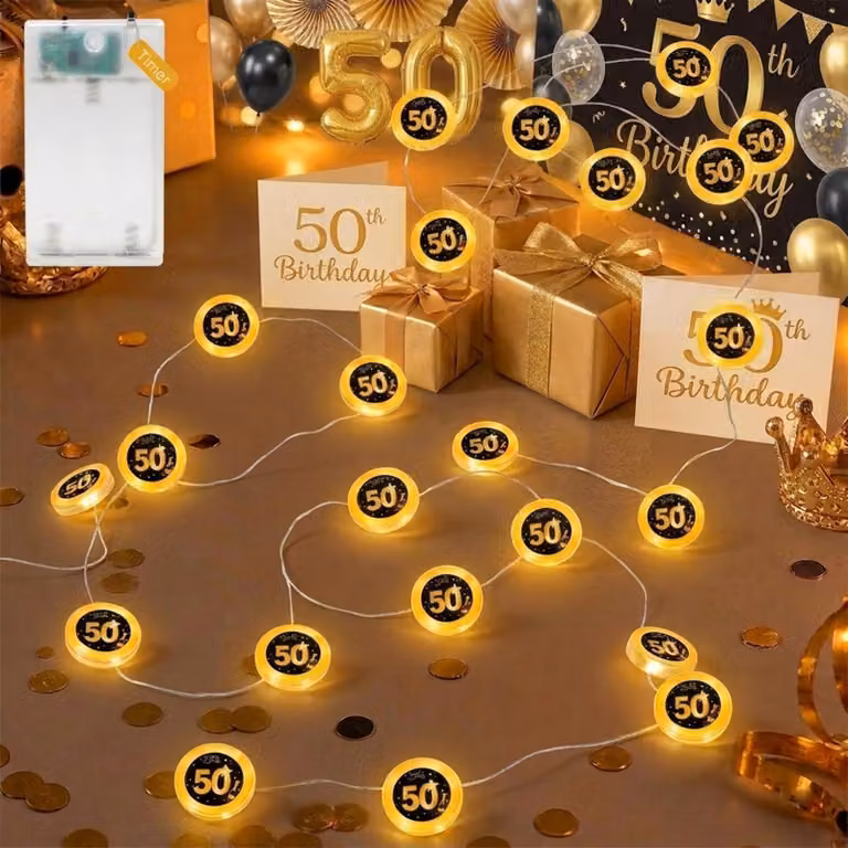Catena luminosa da 2 metri, con 20 LED, luce bianco caldo, timer integrato, alimentazione a batteria