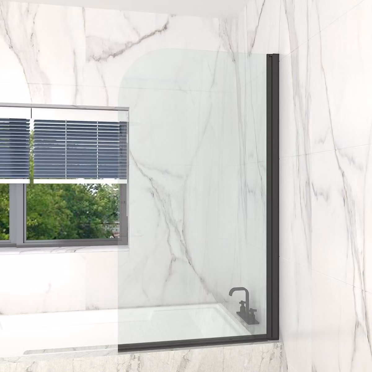 Pannello doccia pieghevole per vasca da bagno, 80 x 140 cm, nero