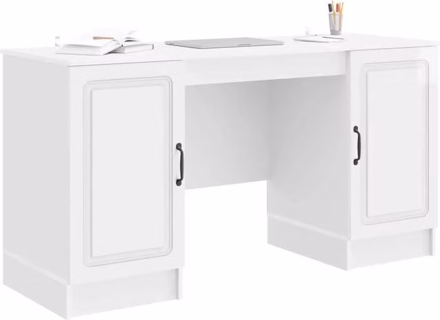 Scrivania | Tavolo da Ufficio Bianco Lucido 142,5 x 50 x 75 cm Legno ingegnerizzato