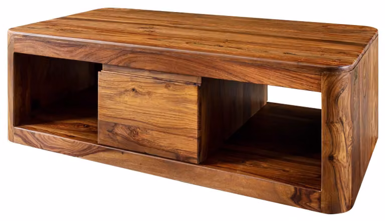 MASSIVMOEBEL24 | tavolino da salotto in legno di Sheesham / Acacia 118x65x40 noce cerato TORONTO #252