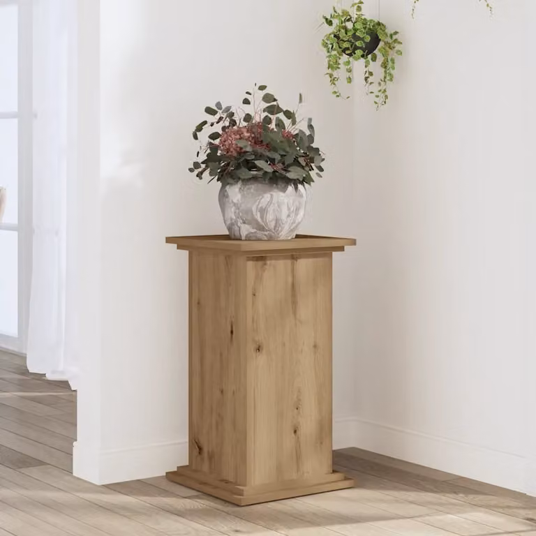 vidaXL Supporto per piante moderno in legno color rovere, L/P/H: 33 x 33 x 60 cm
