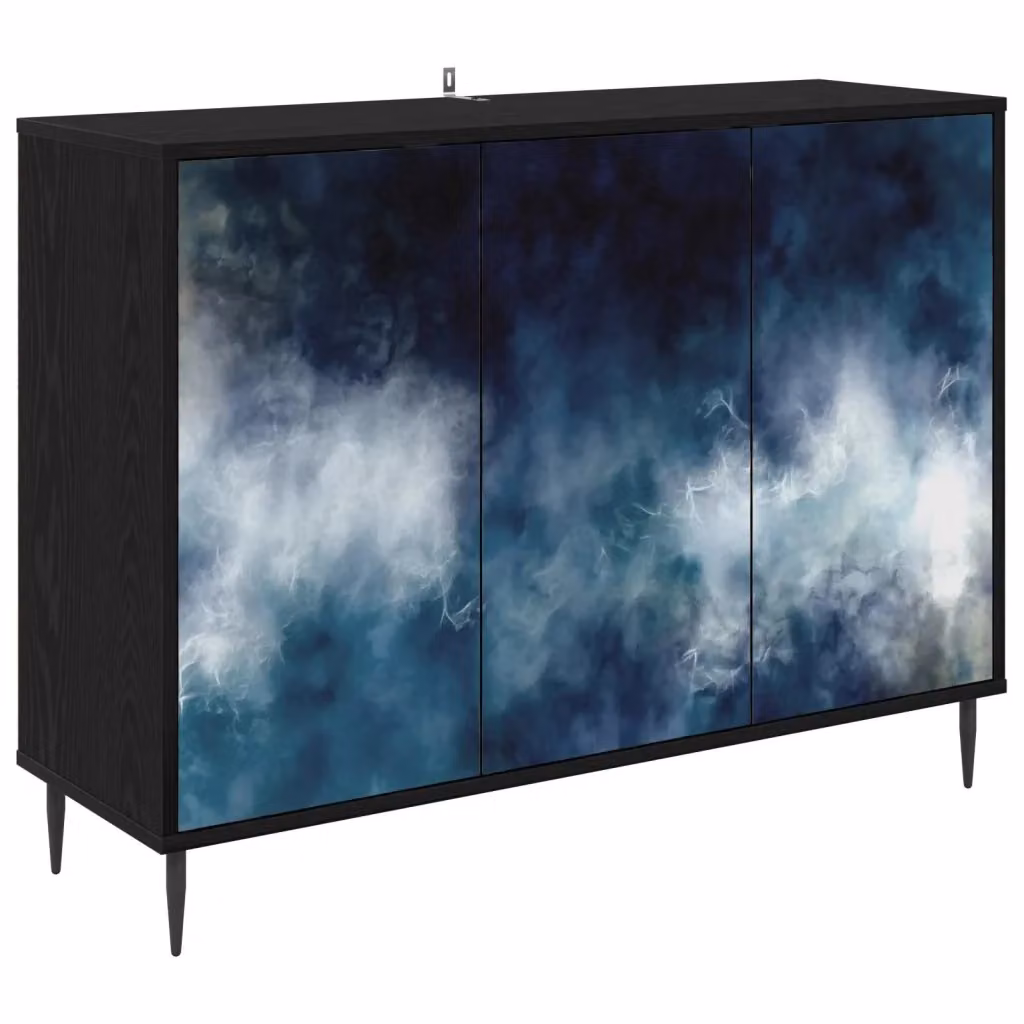Credenza moderna RAALTE vidaXL colore nero L: 102 cm, P: 33 cm, H: 76 cm – 2