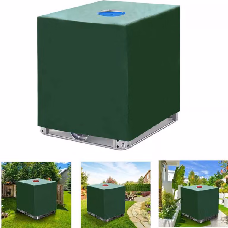 Copertura per container IBC, telone di copertura, protezione solare, protezione UV, telo da 1000 litri, antipioggia, verde