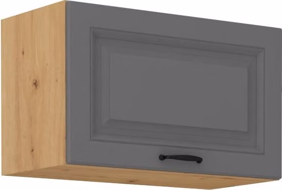 Armadietto per cappa aspirante SOPHIA - larghezza 60 cm, grigio / rovere artisan