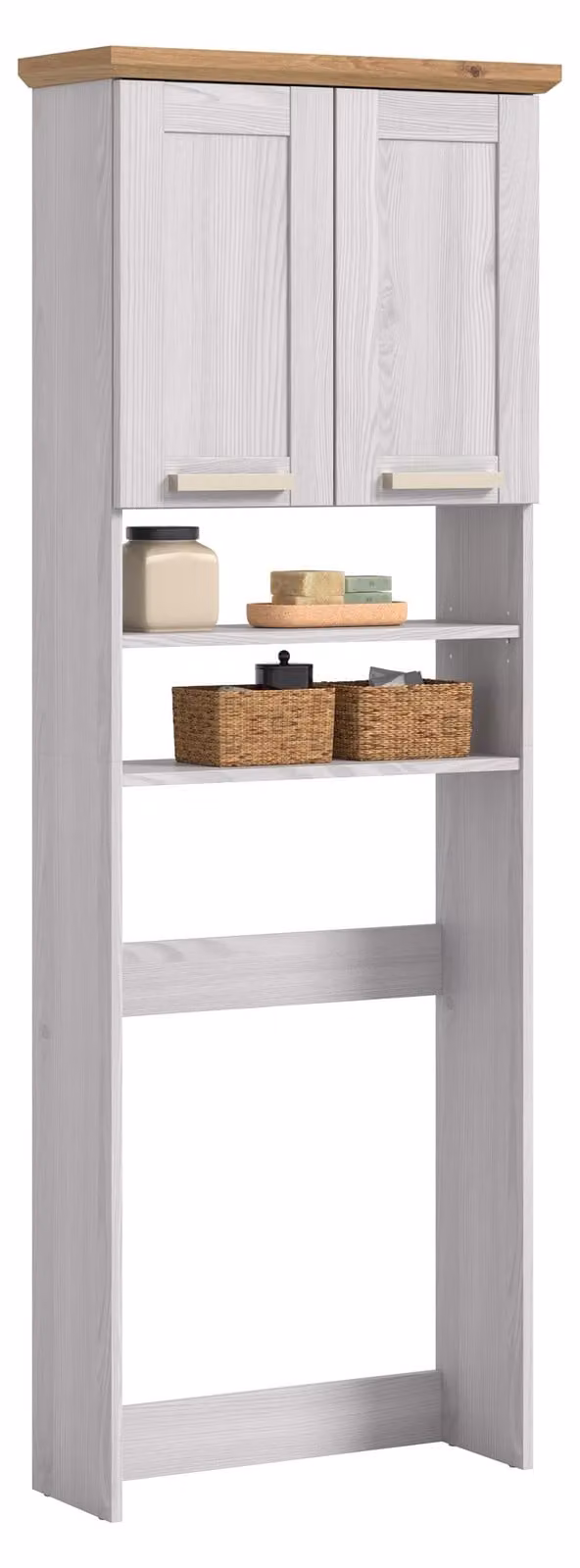 Mobile lavabo Verona, dimensioni 68x187x26 cm, 2 ante, 2 vani aperti